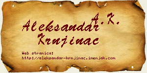 Aleksandar Krnjinac vizit kartica